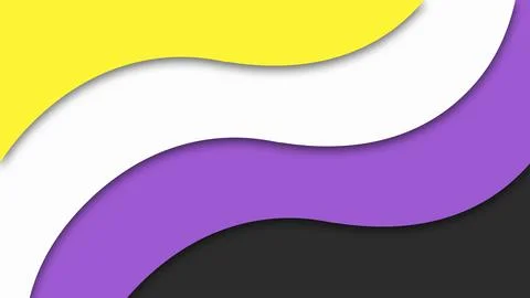 Happy Pride Month Non-binary Pride Flag Wave Background Stock Illustration
