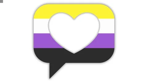 Happy Pride Month Non-binary Pride Flag Heart Chat Background Stock Illustration