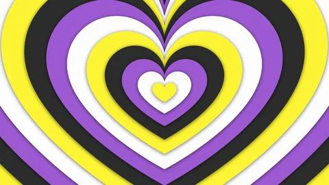 Happy Pride Month Non-binary Pride Flag Heart Tunnel Background Stock Illustration