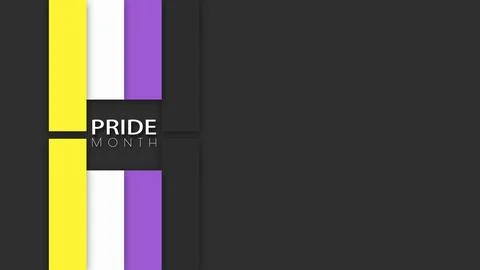 Happy Pride Month Non-binary Pride Flag Vertical Lines Background Stock Illustration