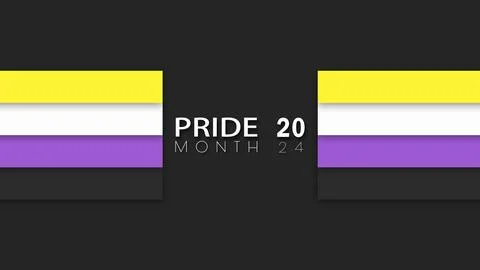 Happy Pride Month Non-binary Pride Flag Horizontal Wall Background Stock Illustration