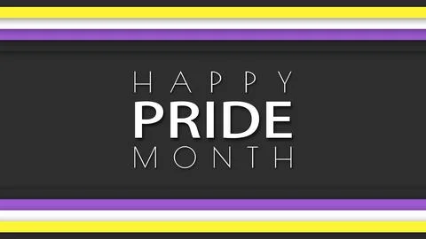 Happy Pride Month Non-binary Pride Flag Horizontal Frame Background Stock Illustration