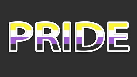 Happy Pride Month Non-binary Pride Flag Word Background Stock Illustration