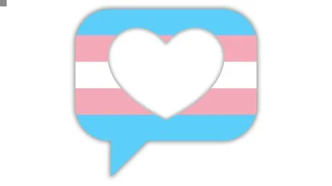Happy Pride Month Transgender Pride Flag Heart Chat Background Stock Illustration