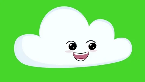 A happy puffy white cloud looking around and talking to her friends in sky Stock Footage 285954517
