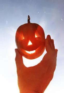 Happy pumpkin like monster Stock Photos