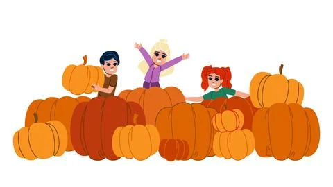 Happy pumpkin patch vector Stock Illustration
