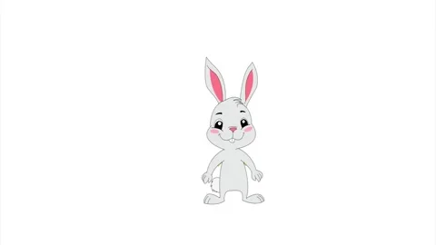 Happy Rabbit Easter Bunny hops Stock Footage 268761374