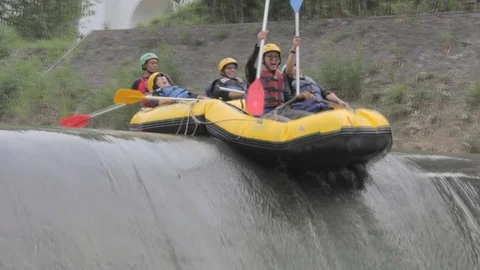 Happy Rafting Stock Footage 120818328