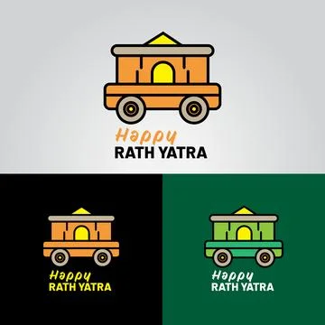 Happy Rath Yatra Chariot Vector Illustration and Logo Design Stock Illustration