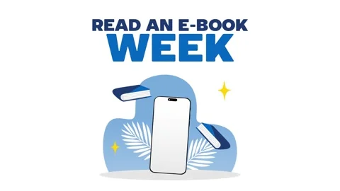 Happy read an ebook week for better literacy 스톡 동영상 343592333