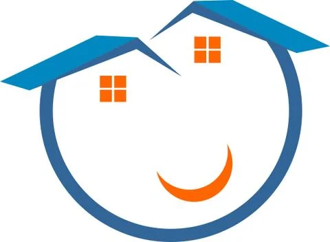 Happy real estate logo Stock Illustration