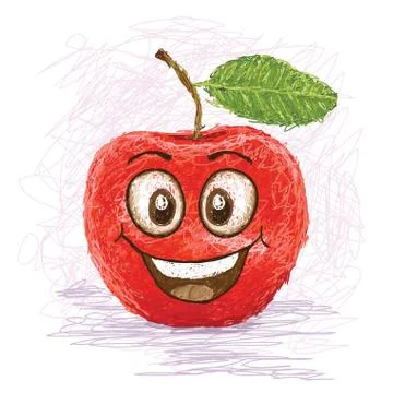 Happy red apple Stock Illustration