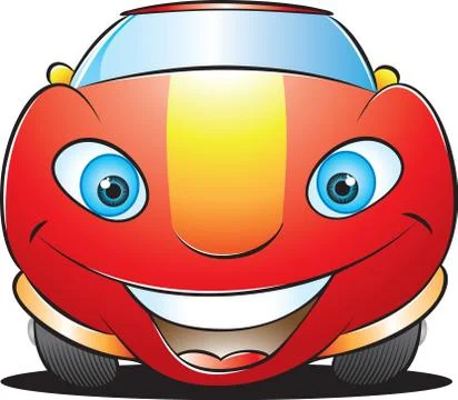 Happy red car 스톡 일러스트