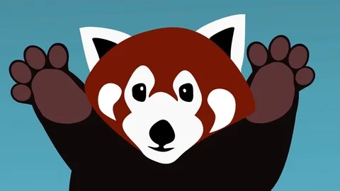Happy red panda animation. Cute graphic for kids. Stock Footage 74495488