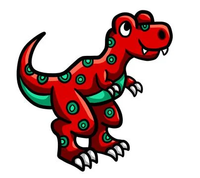 Happy Red T Rex Stock Illustration