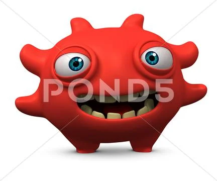Happy red virus Stock Illustration