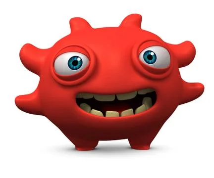 Happy red virus Stock-Illustration