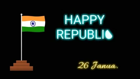Happy republic day with flag Stock Footage 166892415