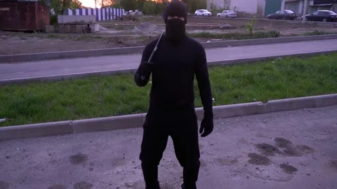 Happy Robber Dancing In Front of Camera After House Robbery Stock-Footage 75444199