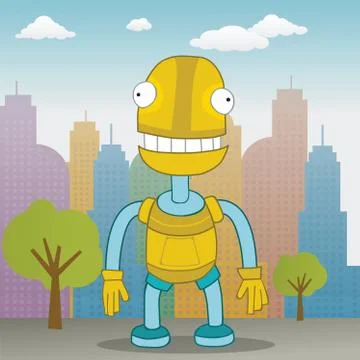 Happy robot Stock Illustration