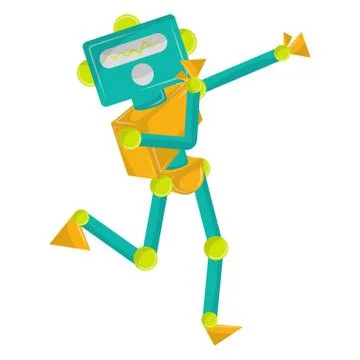 Happy robot toy Illustrazione stock
