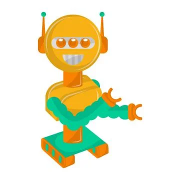 Happy robot toy Stock Illustration