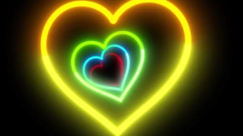 Happy Romantic Loop of Endless Colorful Hearts Stock Footage 260706248