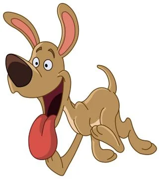 Happy running dog Stock Illustration