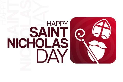 Happy Saint Nicholas Day. Vector illustration. Holiday poster. Illustrazione stock