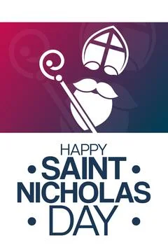 Happy Saint Nicholas Day. Vector illustration. Holiday poster. Stock Illustration