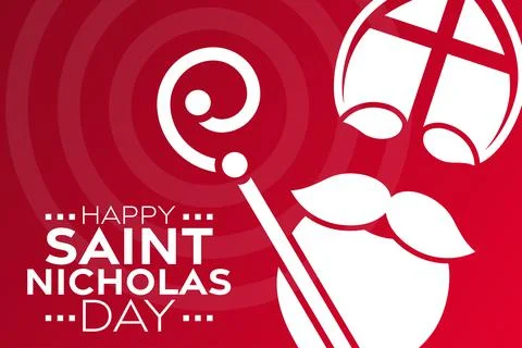 Happy Saint Nicholas Day. Vector illustration. Holiday poster. Illustrazione stock