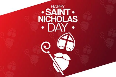 Happy Saint Nicholas Day. Vector illustration. Holiday poster. Illustrazione stock