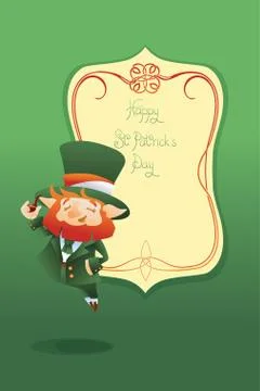 Happy Saint Patrick Day gratters Leprechaun Stock Illustration