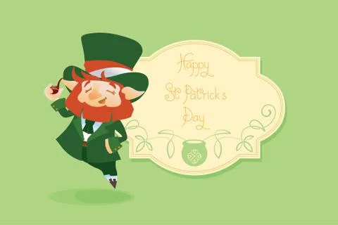 Happy Saint Patrick Day gratters Leprechaun Stock Illustration