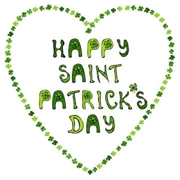 Happy Saint Patrick s Day . Hand drawn St. Patrick s Day lettering typography Illustrazione stock