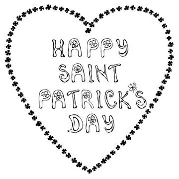 Happy Saint Patrick s Day . Hand drawn St. Patrick s Day lettering typography Stock Illustration