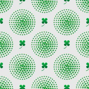 Happy Saint Patrick s Day celebration card with clover leaf. seamless pattern Illustrazione stock