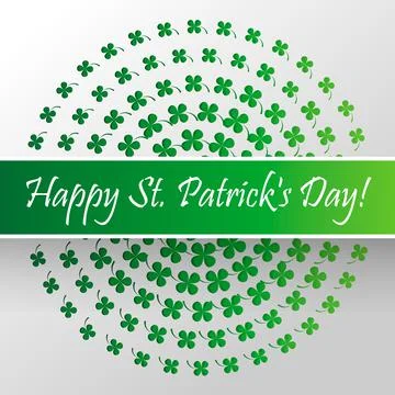Happy Saint Patrick s Day celebration card with clover leaf. Paper cut Stock Illustration