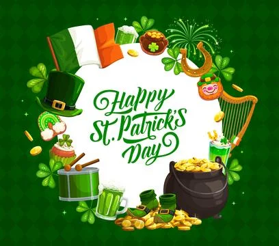 Happy Saint Patrick s holiday banner or flyer Stock Illustration