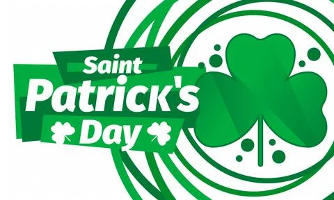 Happy Saint Patricks Day. Irish holiday. Clover and shamrock leaves. Vector Illustrazione stock