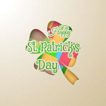 Happy Saint Patrick's Day vector poster on the gradient light brown backgro.. Stock Illustration
