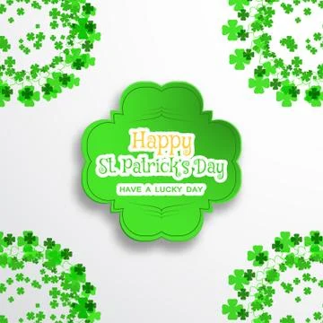 Happy Saint Patrick's Day vector poster on the gradient gray background wit.. Stock Illustration