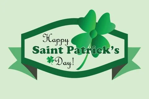 Happy saint Patricks day vector - four leaf lucky clover - irish celebration Stock Illustration