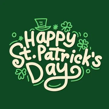 Happy Saint Patrick's Day vector typography illustration on green background. Stock Illustration