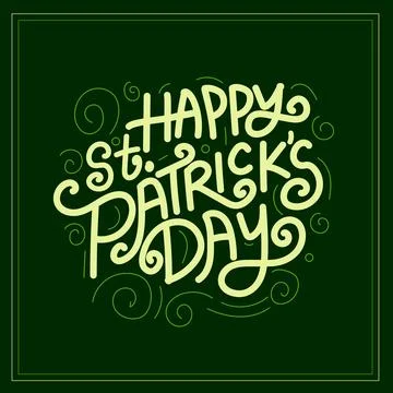 Happy Saint Patrick's Day vector typography illustration on green background. Stock Illustration