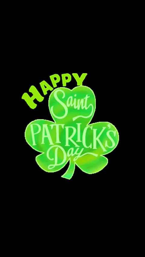 Happy Saint Patricks Day Vertical Shamrock Green Stock-Footage 344765159
