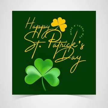 Happy Saint Patrick's Day Web Banner with Green Shamrock Leaf Pattern Background Illustrazione stock