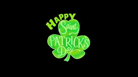Happy Saint Patricks Day Widescreen Shamrock Green Stock-Footage 344765152