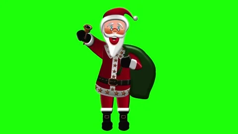 Happy Santa Claus with a bell in a digital animation illustration with a gr.. 스톡 동영상 293019853